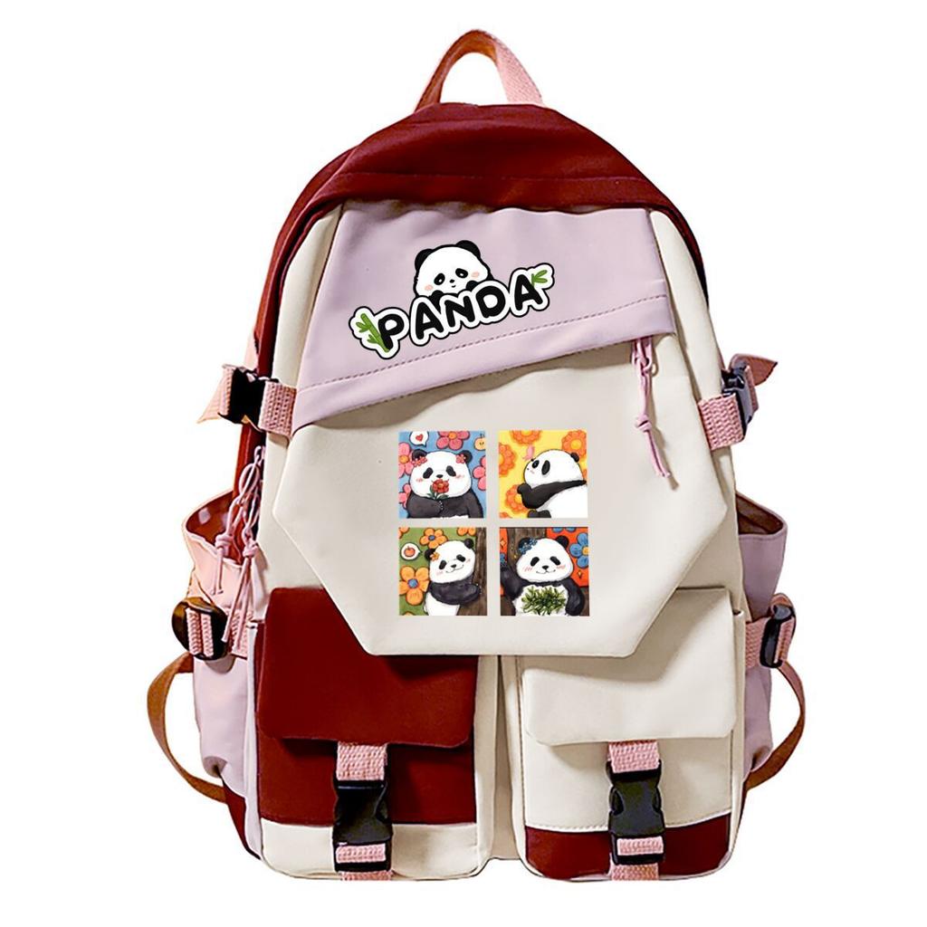 Panda Huahua Peripheral Printing Children's Light Backpack Korean Version Student Schoolbag Junior High School Large Capacity