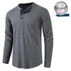 Men's Autumn/Winter Waffle Knit Round Neck Raglan Henley Long Sleeve Base Layer T-shirt