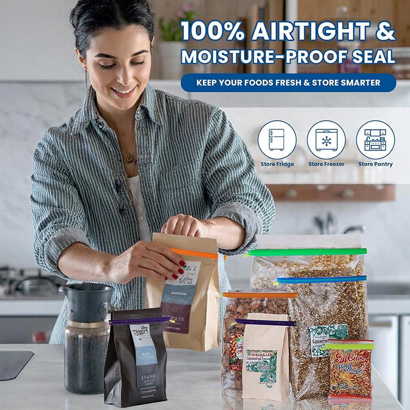 5/10pcs Food Sealing Clips Snack Bag Sealer Reusable Closure Sticks Kitchen Fresh Keeping Clamp Rod Food Saver Storege Organizer