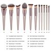 Champagne Gold Angled Makeup Brush For Flawless Concealer Application Soft Synthetic Bristles Powder Buffing Brush