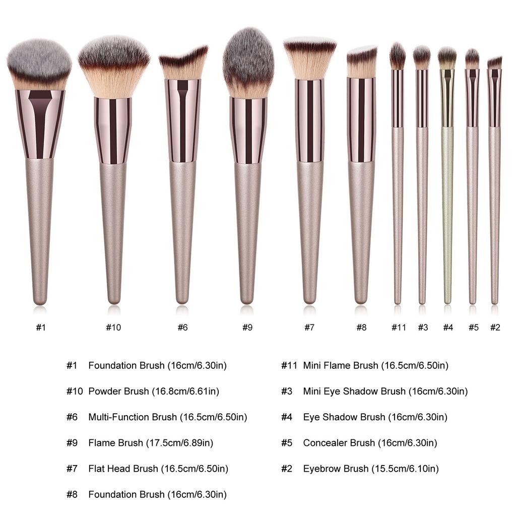 Champagne Gold Angled Makeup Brush For Flawless Concealer Application Soft Synthetic Bristles Powder Buffing Brush