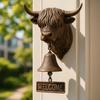Welcome Bell Vintage Welcome Doorbell Wall Mount Rustic Cow Doorbell Resin Unique Manual Doorbell Garden Home Door Decor