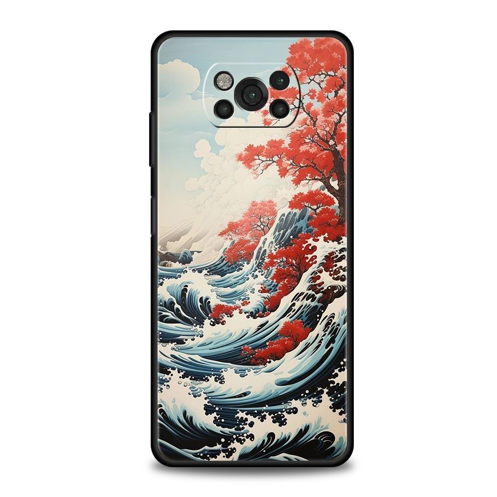 Japanese Landscape Phone Case For For Xiaomi Poco X6 X5 Pro X4 X3 NFC F5 Pro F4 F3 GT M5 M4 Pro 5G M3 C51 C50 C55 Soft Cover