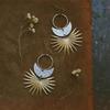 Bohemian Celestial Sun Moon Metal Statement Earrings