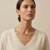 Accessories, Stainless Steel Glossy Water Drop Y-Shaped Necklace, Minimalist Versatile Ladies Collarbone Chain 2719