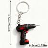 Cool Design Electric Drill Key Chain Lifelike Handheld Drill Pendant Drill Key Ring  Key Accessory