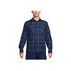Nike Plaid Print Soft Comfortable Skateboard Button Long Sleeve Shirt Men shirts Blue FN2568-410
