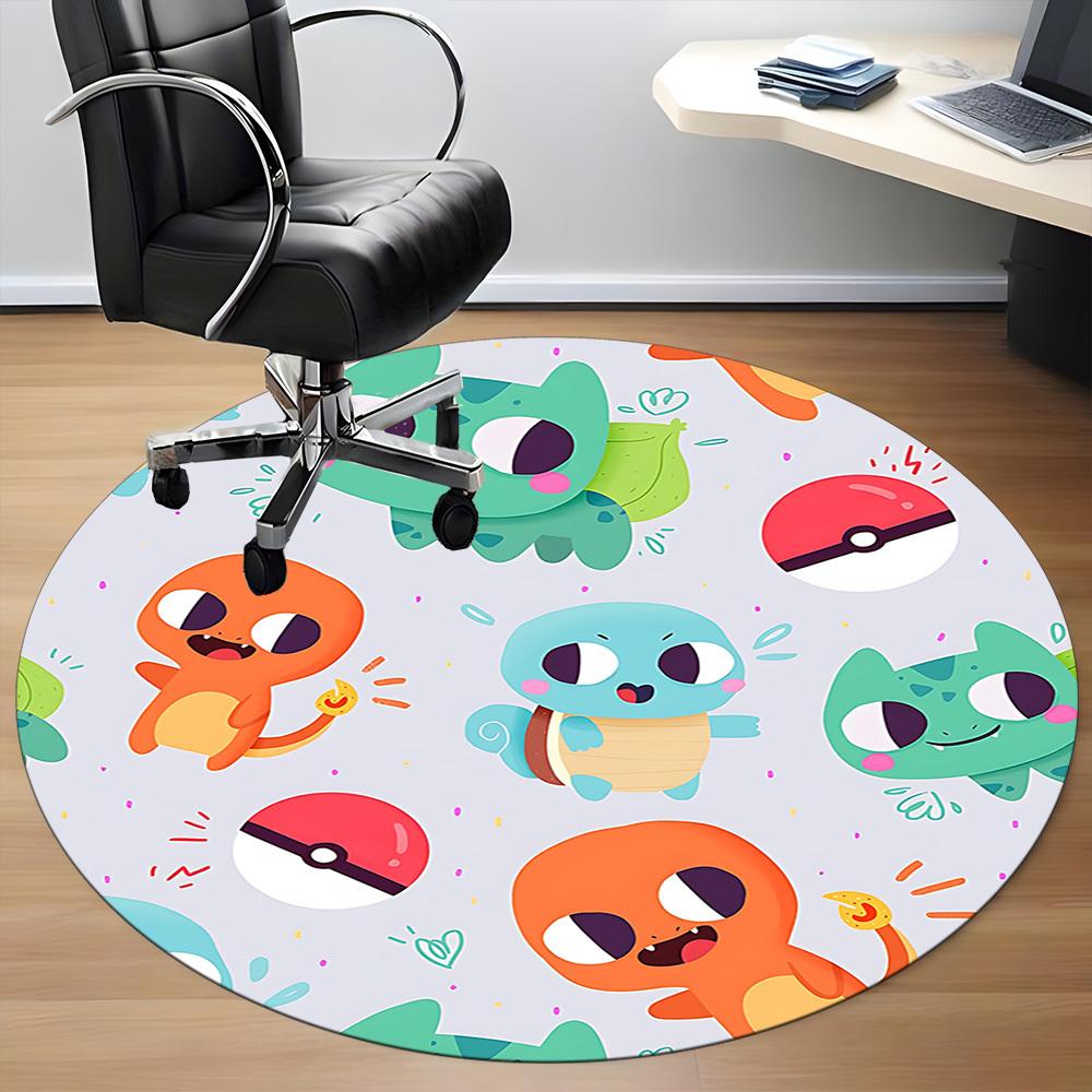 1pc Pokemon Office Round Area Rug, Under Office Chairs Bedroom Living Room Home Decor, Room Deco, Available in Various Sizes207
