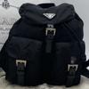 PRADA Tessuto Nylon Rucksuck Backpack Daypack Leather Black Women's Triangle Logo Plate