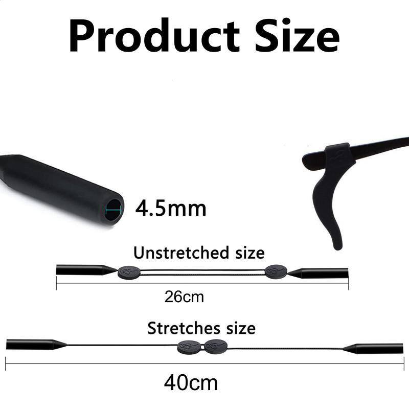 4 Stück 40cm Verstellbares Brillenband Universal Passform Seil Brillenhalter Rutschfestes Sonnenbrillenband Für