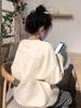 Plus Size Women Autumn Long Sleeve Hoodie Korean Style Oversized Loose Casual Cute Bear Sweatshirt Crew Neck Tops