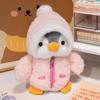 New Cute Penguin Plush Toy Baby Comforting Sleep Doll Fluffy Penguin Wearing Clothes Hats Stuffed Animal Pillow Birthday Gifts