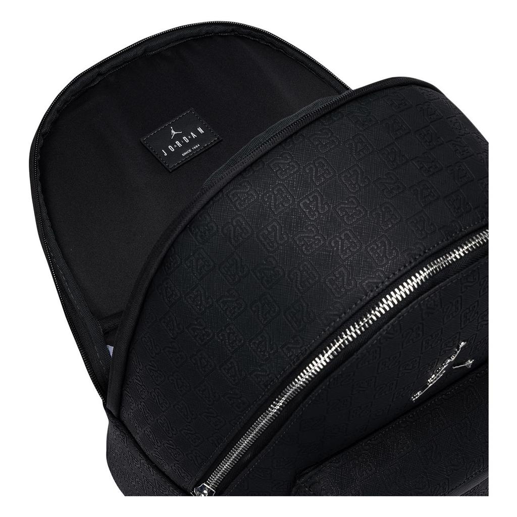 Jordan Série s monogramem 23L Značkové logo Všestranný batoh ze syntetické kůže Unisex batoh Černý JD2523020AD-001