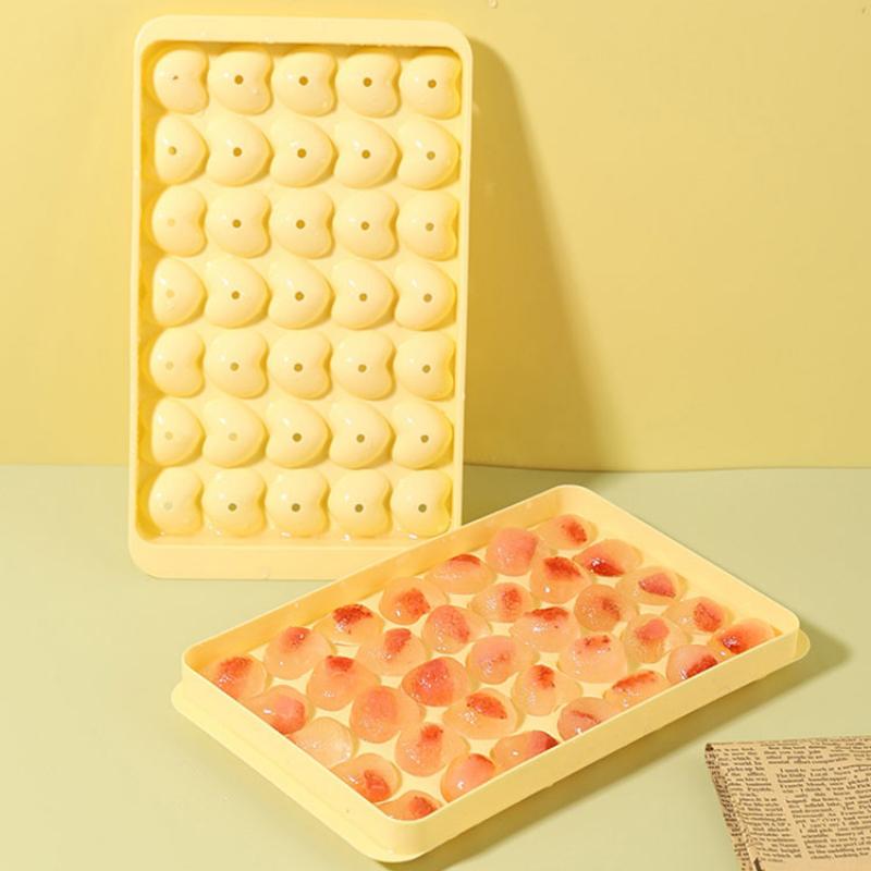35 otworów silikonowa forma na kostki lodu w kształcie serca tacka do lodu mrożona foremka do lodu pojemnik na lód z pokrywką akcesoria kuchenne akcesoria