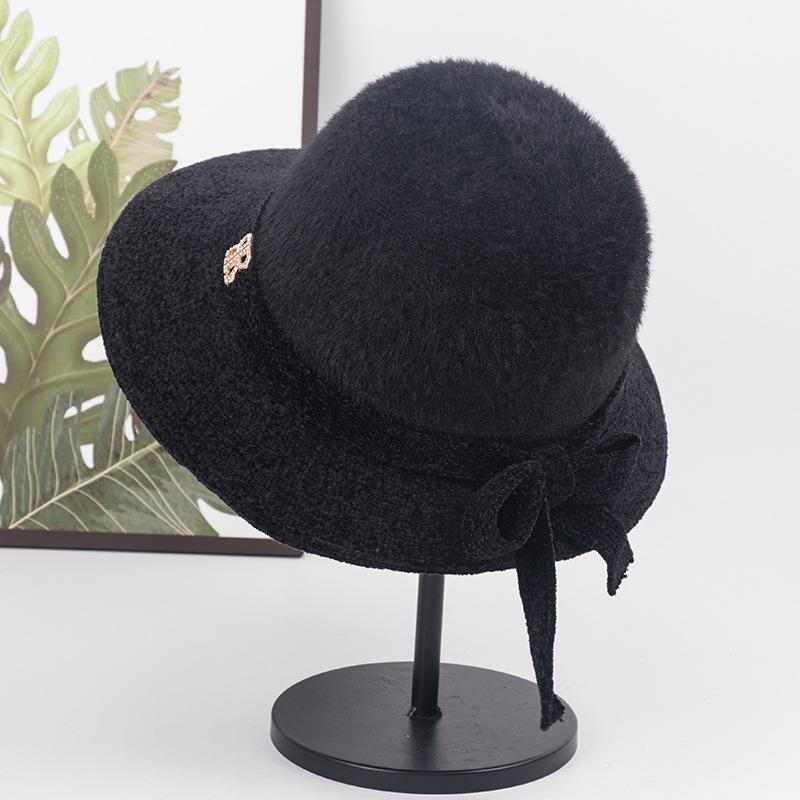 

Шапка для пожилых женщин, матерей, осень-зима, тонкий дизайн, шапка для бассейна для пожилых бабушек и бабушек среднего возраста, водонепроницаемая шапка из меха норки для жены рыбака чёрный
