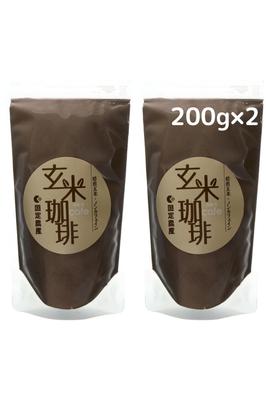 Café au Riz Complet National Farm 400g (200g x 2 sachets) Sans caféine, farine de riz brun torréfié de production nationale, poudre sans additifs,