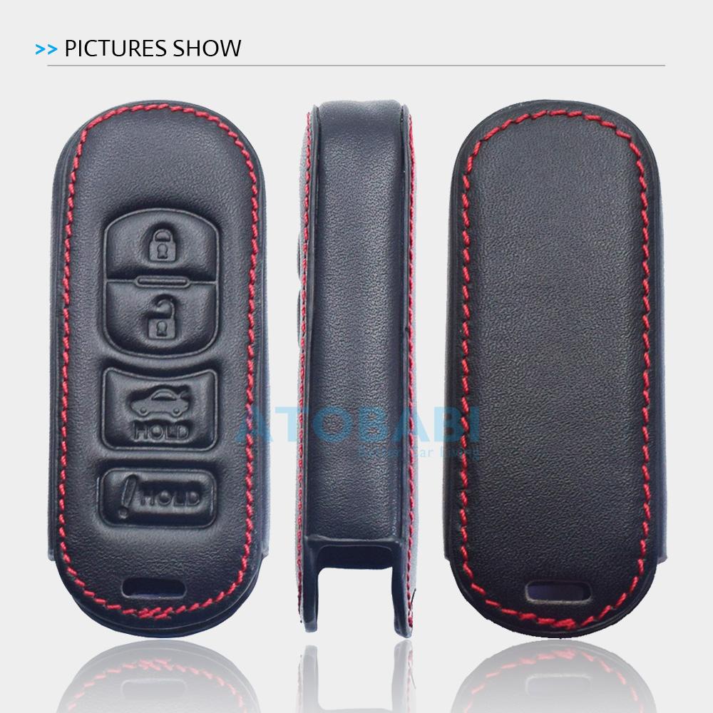 Leather Car Key Cover Bag For Mazda 3 6 Mx-5 Cx-5 Cx-7 Cx-9 Scion Ia Auto Smart Remote Fobs Shell Protector Case Keychain Holder