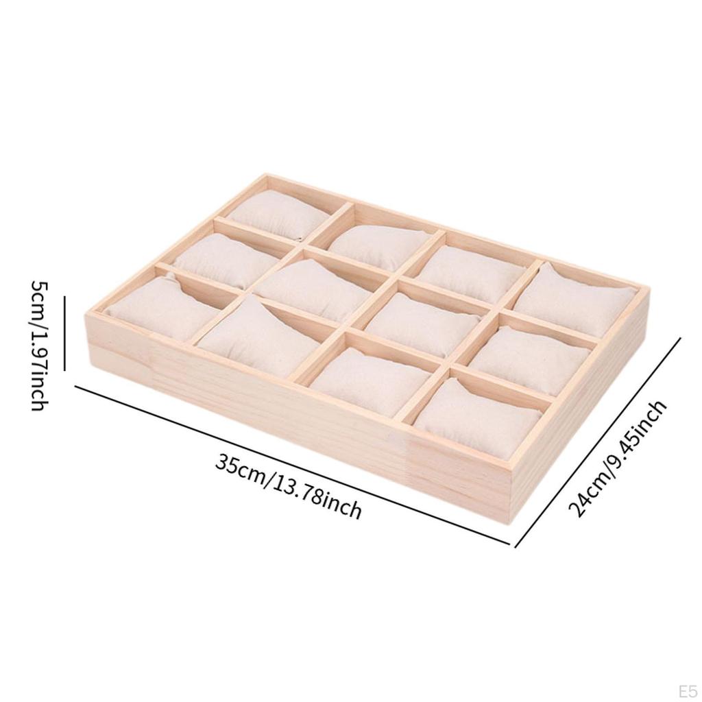 Watch Jewelry Box Bracelet Holder Men 12 Slot Container Multifunctional with Pillow Portable