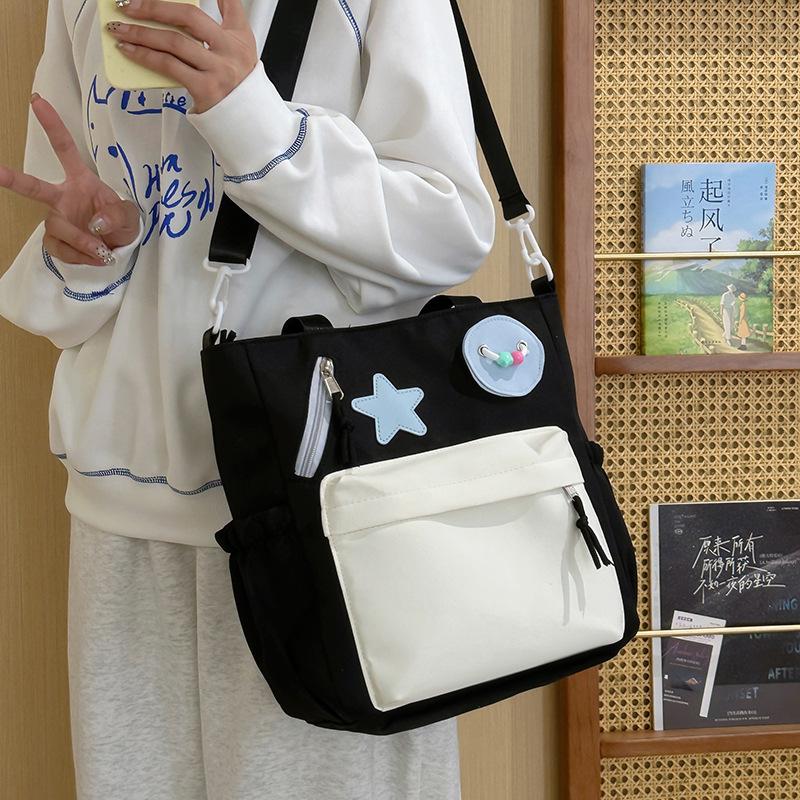 Japanese new cute student tote bag crossbody high school student large-capacity leisure class bag