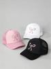 Women Butterfly Embroidered Baseball Cap Solid Color Snapback Hat Spring Summer Outdoor Sun Protection