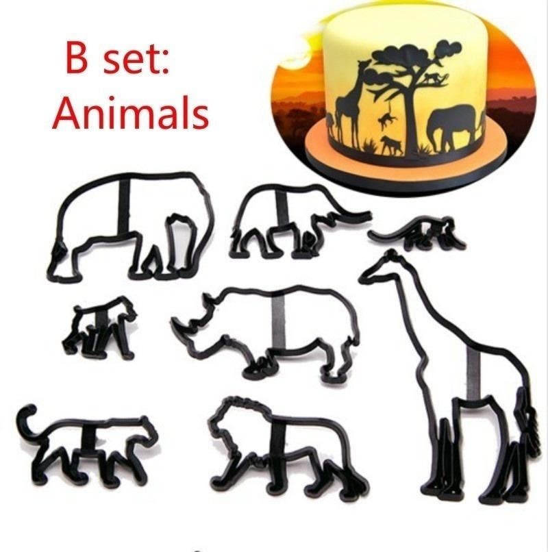 Fondant Cake Decorating Molds Set Plastic Cookie Cutter Pastry Biscuit Baking Tools