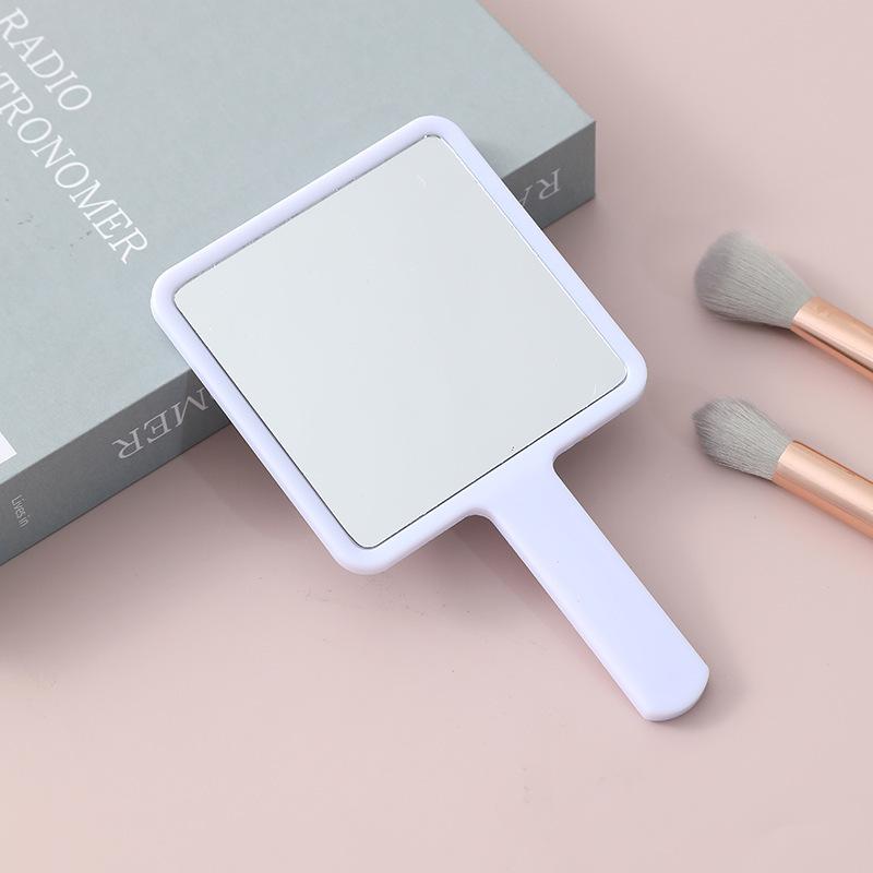 Portable Handheld Square Makeup Mirror with Salon-Quality Handle and Logo