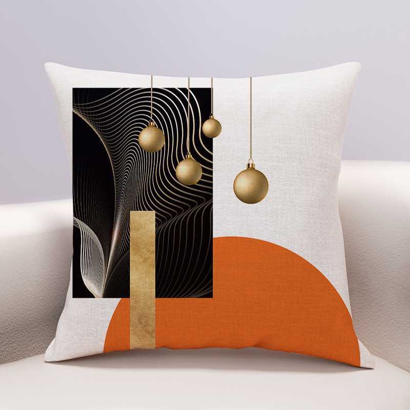 

Подушка для дивана Геометрическая Абстрактная Хлопково-Льняная Подушка Гостиная Большая Подушка-Спинка Чехол с Наполнителем 45*45cm