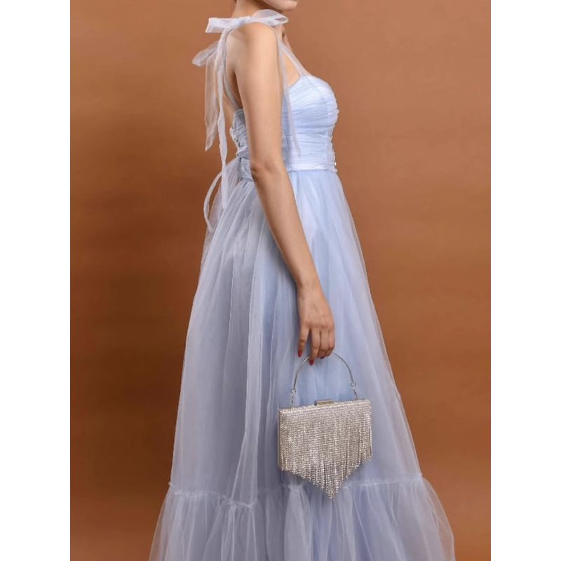 Foreign Trade Order in Home Aura Puffy Large Swing Skirt Vacation Mesh Slimming Beautiful Banquet Party Dopamine Dress