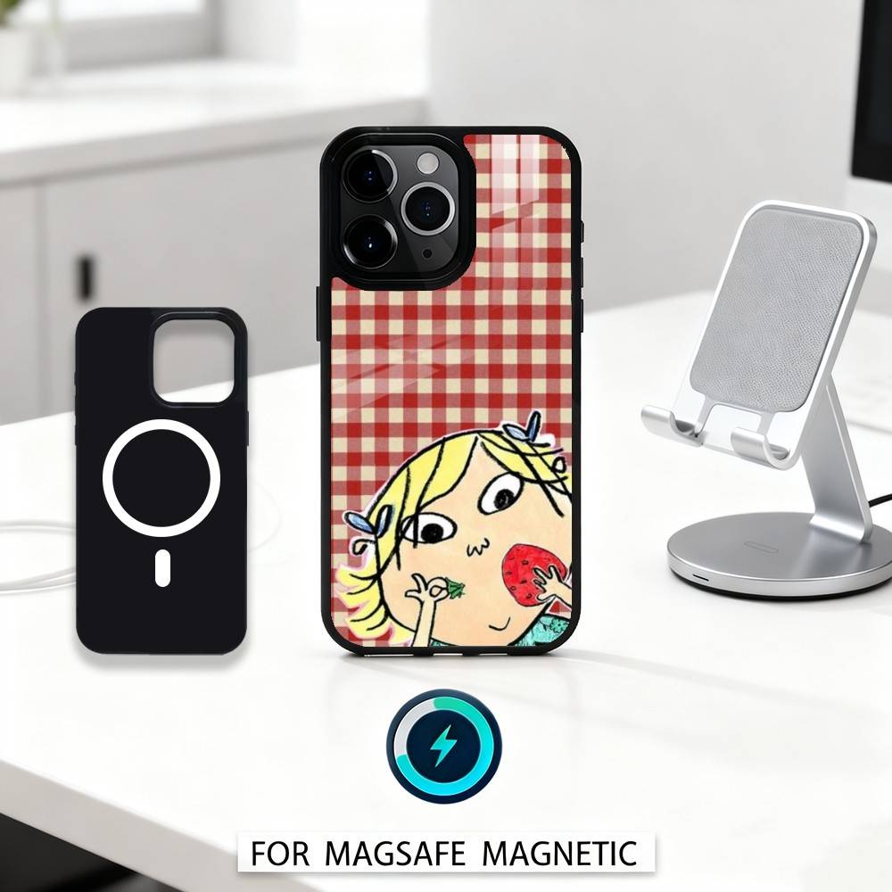 C-Charlie And L-Lola Anime Phone Case For iPhone 16,15,14,13,12,Pro,Max For Magsafe Magnetic Wireless Charging iPhone11