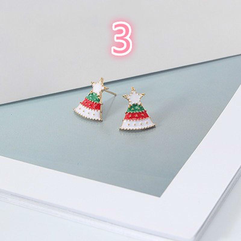 8 Styles of Stylish Women's Alloy Christmas Tree Earrings Christmas Gift Earrings.