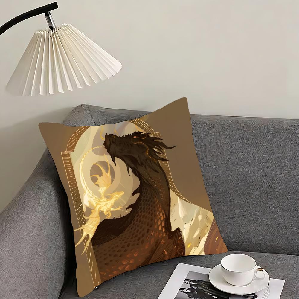 F-Fourth W-Wing Dragon Cushion Cover Reversible Plush Pillow Cover – For car, sofa, bedroom, perfect as a gift.