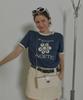 ANOETIC Anc Flower Initials T-Shirt_Navy