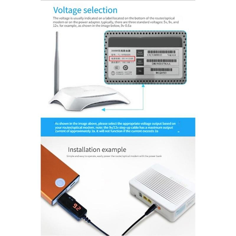 Universal USB to DC5.5mm Boostering Cable with 13 Adapters for Multiple Device Connection in Home Office and Travel