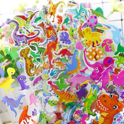10 arkuszy/zestaw naklejek 3D dinozaury zabawki dekoracje ścienne naklejki z kreskówek scrapbooking notatnik pamiętnik etykieta
