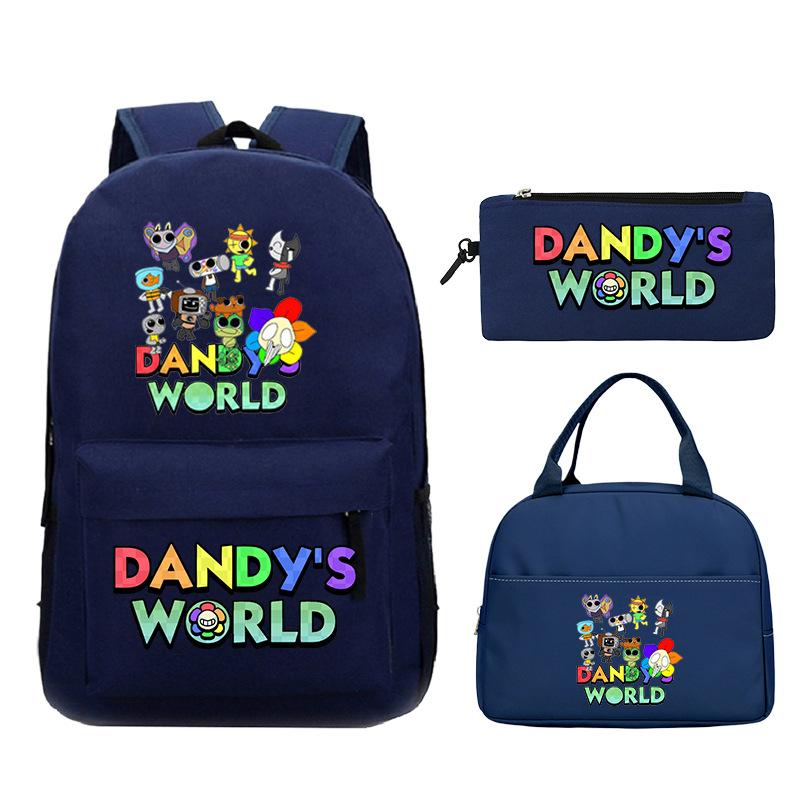 Dandy's World Game Merchandise Printed Children's School Bag Set Teen Backpack Three-piece Set