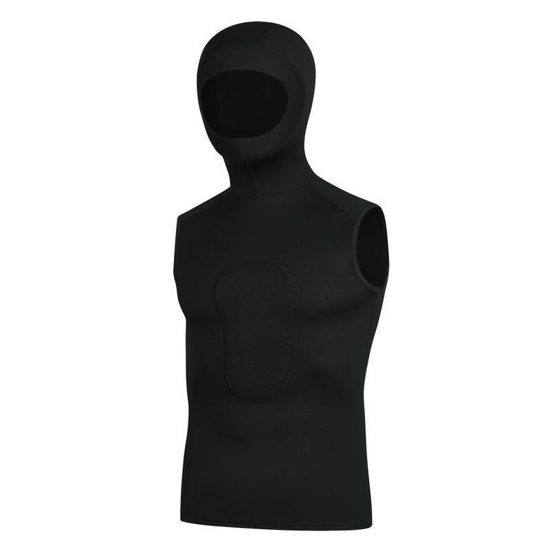 3mm Neoprene Wetsuit Vest Hooded Camo Dive Suit Snorkeling Swimming Surfing Warmth Protection Small чёрный