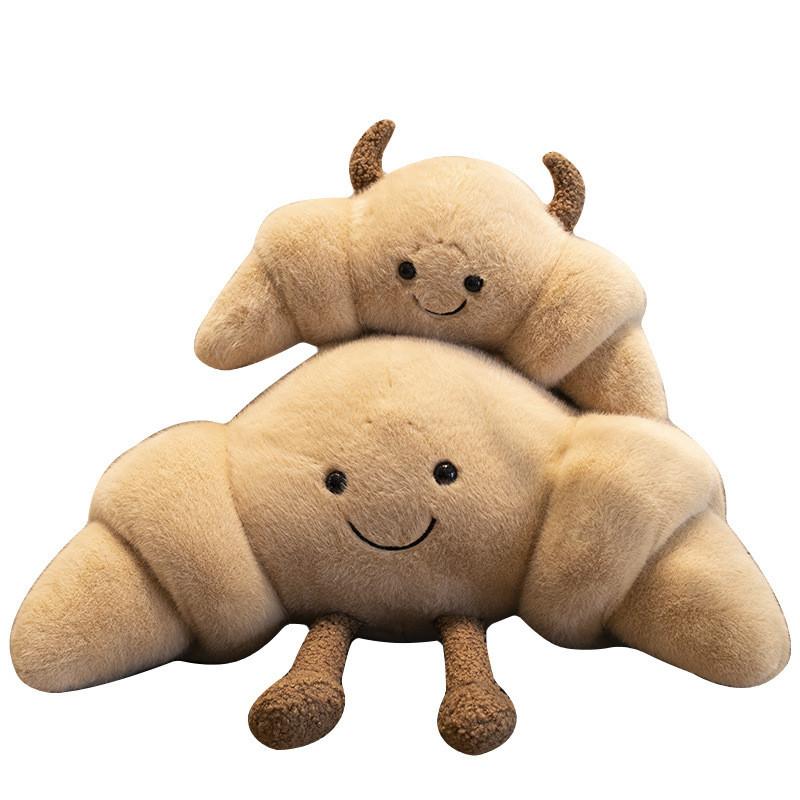 Croissant Bread Plush Toy With Super Soft Short Pile For Kids Gift And Play