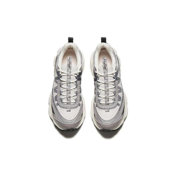 ANTA Men's Xingfeng Retro Chunky Dad Shoes Off White Cool Grey Dark Grey 112418802A-5