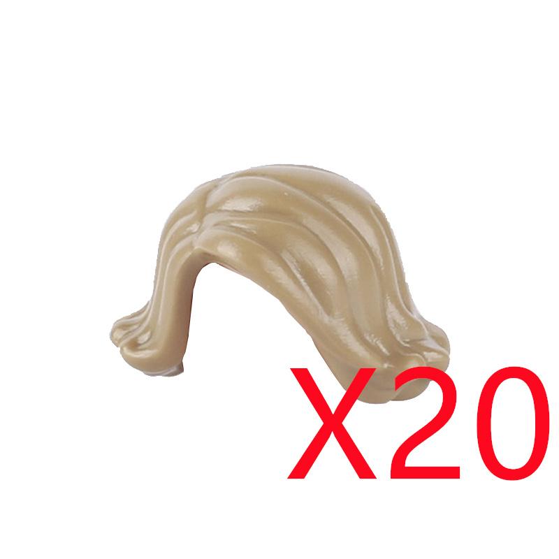 MOC City Building Blocks Figure Body Parts Creative Accessories Long Hair Brown Black Gold Mini Brick Compatible Toy Gift k030