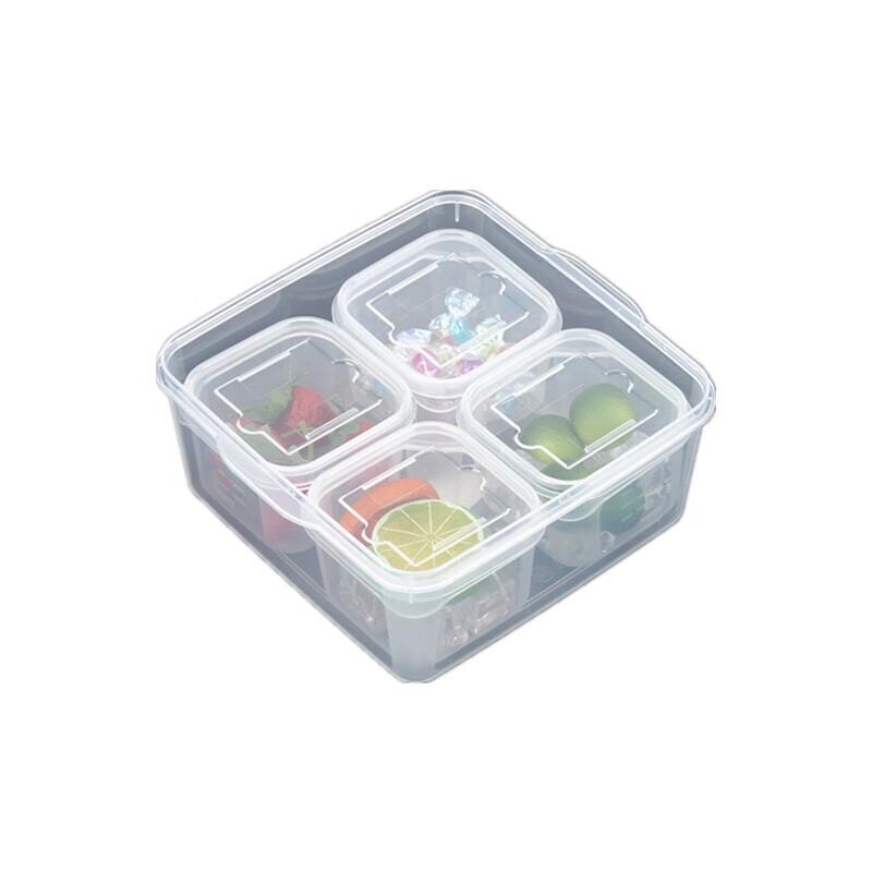 Commercial 4-Compartment Plastic Food Sample & Storage Boxes