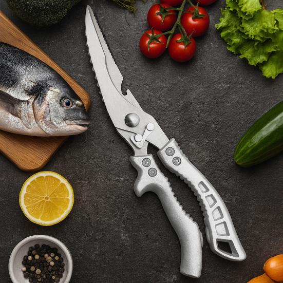 Heavy Duty Kitchen Scissors Poultry Scissors with Safety Lock Food Prep Scissors for Cutting Bones Scraping Fish Scales Cracking Nuts