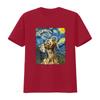 Weimaraner Dog Starry Night Painting T Shirt Vintage Homme Stylish Soft Streetwear Designer Clothes