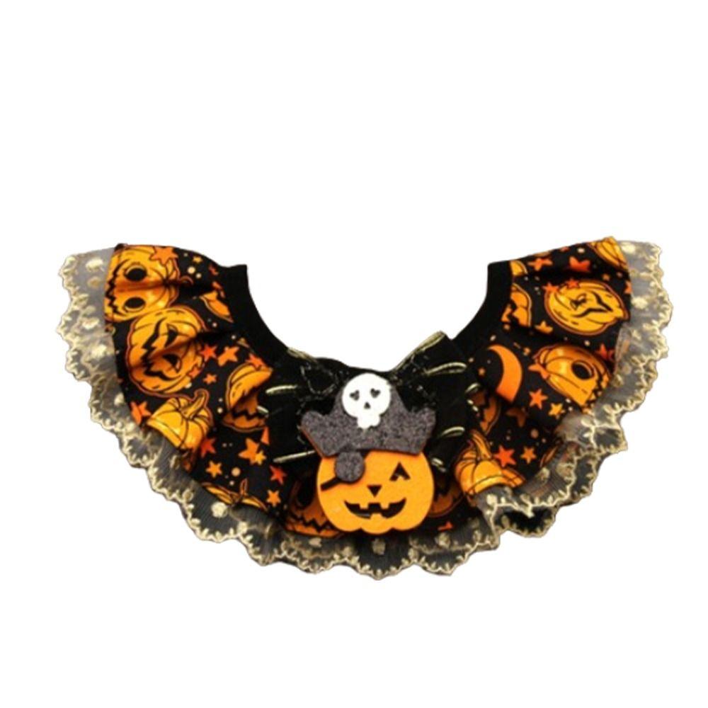 Cool Pet Pumpkin Lace Collar Creative Pet Bib Scarf  Small Medium Pets