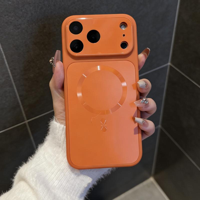 AG Matte Instantly Turn 17 Phone Case For iPhone 17 16 15 14 13 Pro Max Luxury Large Window For Magsafe Magnetic Cover