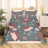 Lovely Hedgehog Duvet Cover Teens Full Runing Animals Bedding Set Modern Field Path Soft Cute Hedgehog Printed 3pcs Bedding Set