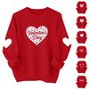 Valentinsdagströjor för kvinnor Kärlekshjärta Grafisk Pullover Rundhalsad Långärmad Topp Valentinsdagströja