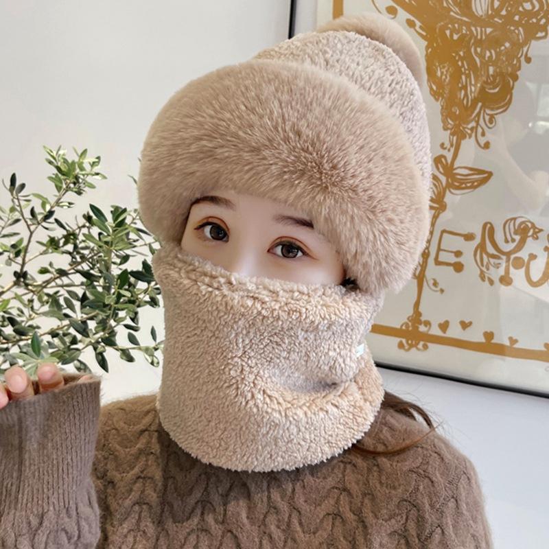 Autumn and winter thermal caps, children's scarves, caps, masks, integrated ear protection, windproof caps, children's thickened thermal bag head hats