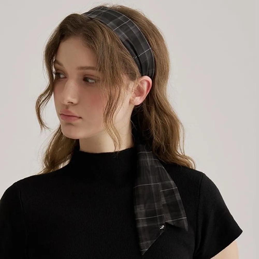 Airy Check Scarf JP-25-113HB black