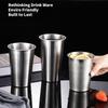 4pcs 300ml/500ml/600ml Stainless Steel Cups Metal Pint Unbreakable Shatterproof Drinking Glasses Stackable Water Cups Tumbler