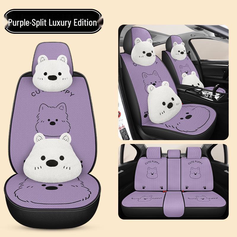 Cartoon West Highland Car Seat Cushion for BYD Seal 06 Yuan PLUS/Pro - Universal and Breathable, All-Season.